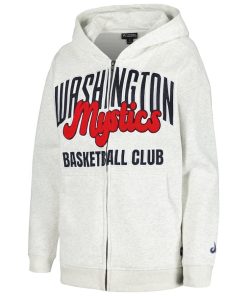 Alternative view of Washington Mystics The Wild Collective Women's Washed Full-Zip Hoodie – Heather Gray