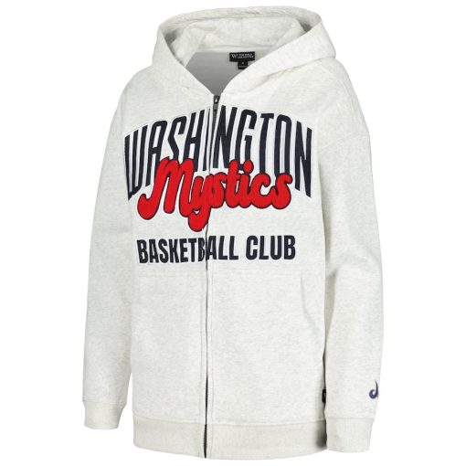 Washington Mystics The Wild Collective Women's Washed Full-Zip Hoodie – Heather Gray - Image 2