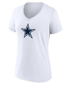 Alternative view of Dallas Cowboys Women’s Team Authentic Custom V-Neck T-Shirt – White