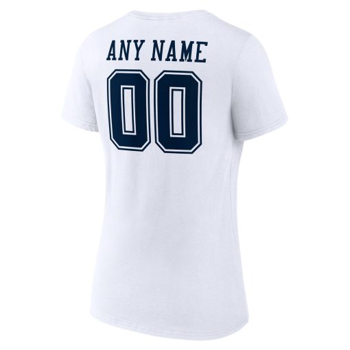 Dallas Cowboys Women’s Team Authentic Custom V-Neck T-Shirt – White - Image 3