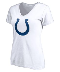 Alternative view of Indianapolis Colts Women’s Team Authentic Logo Personalized Name & Number V-Neck T-Shirt – White