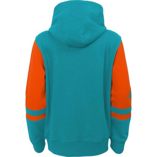 Miami Dolphins Youth Colorblock Full-Zip Hoodie – Aqua - Image 3