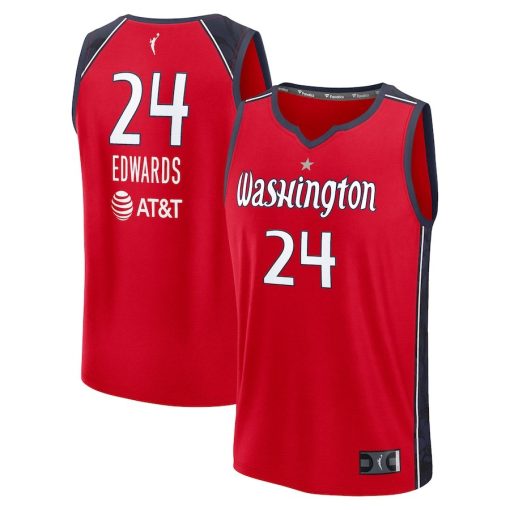 Aaliyah Edwards Washington Mystics Fanatics Youth Explorer Edition Fast Break Replica Jersey – Red