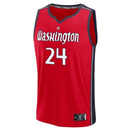Aaliyah Edwards Washington Mystics Fanatics Youth Explorer Edition Fast Break Replica Jersey – Red - Image 2