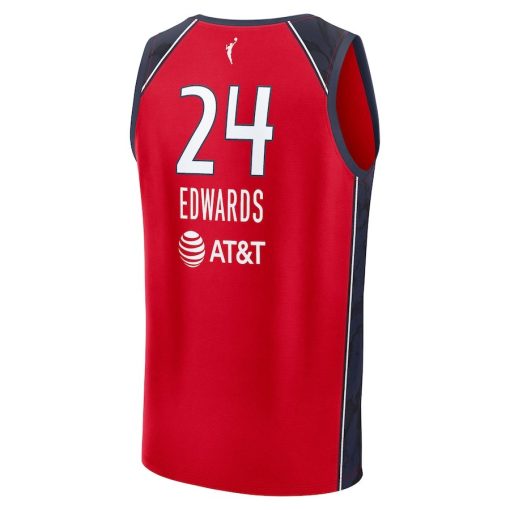 Aaliyah Edwards Washington Mystics Fanatics Youth Explorer Edition Fast Break Replica Jersey – Red - Image 3