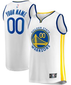 Golden State Warriors Fanatics Youth Fast Break Replica Custom Jersey – Association Edition – White