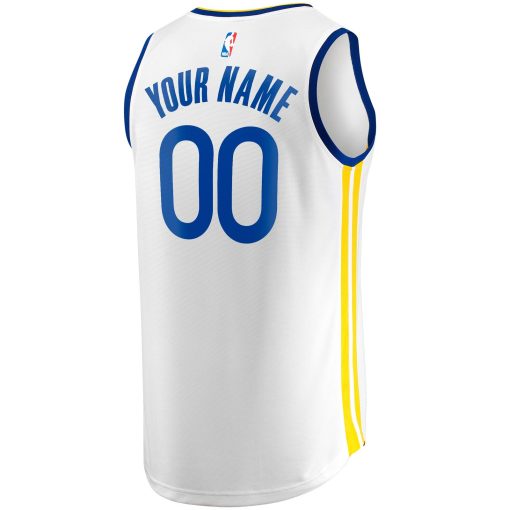 Golden State Warriors Fanatics Youth Fast Break Replica Custom Jersey – Association Edition – White - Image 3