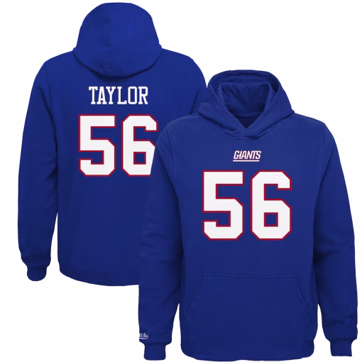 Lawrence Taylor New York Giants Mitchell & Ness Youth Retired Player Name & Number Fleece Pullover Hoodie – Royal