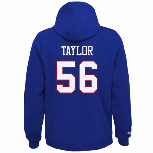 Lawrence Taylor New York Giants Mitchell & Ness Youth Retired Player Name & Number Fleece Pullover Hoodie – Royal - Image 2