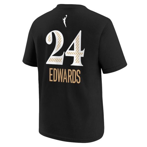 Aaliyah Edwards Washington Mystics Nike Youth Draft Rebel Edition Name & Number T-Shirt – Black - Image 3
