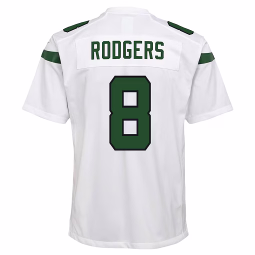 Aaron Rodgers New York Jets Nike Youth Game Jersey – White - Image 2