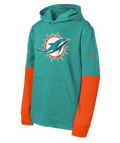 Alternative view of Miami Dolphins Nike Youth Club Pullover Hoodie – Aqua