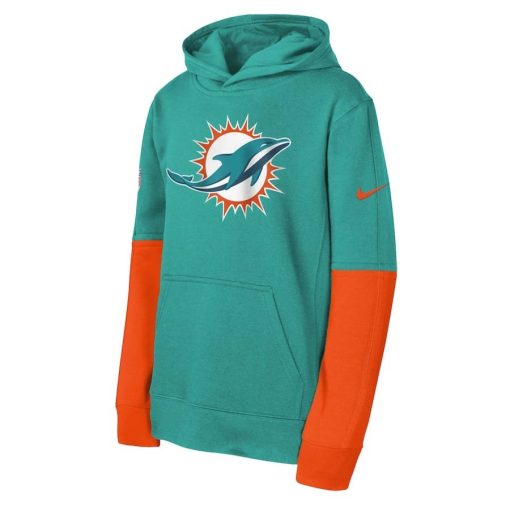 Miami Dolphins Nike Youth Club Pullover Hoodie – Aqua - Image 2