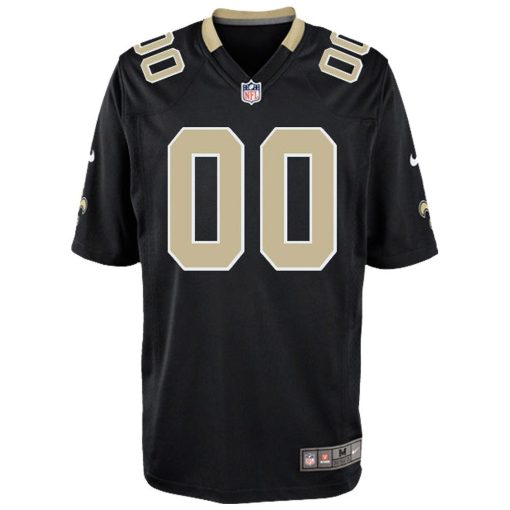 New Orleans Saints Nike Youth Custom Game Jersey – Black - Image 2