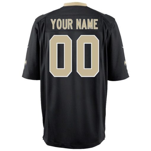 New Orleans Saints Nike Youth Custom Game Jersey – Black - Image 3