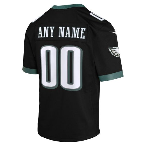 Philadelphia Eagles Nike Youth Alternate Custom Game Jersey – Black - Image 3