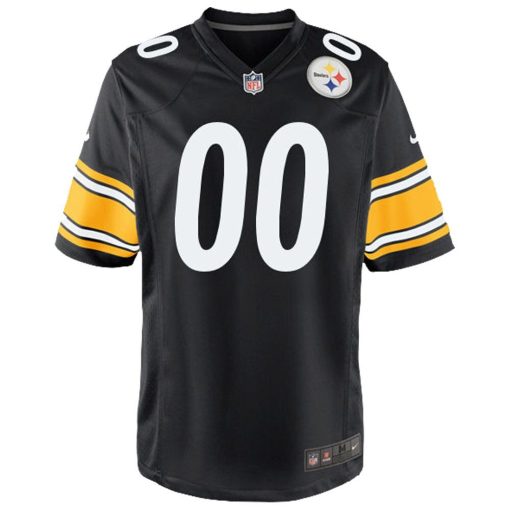 Pittsburgh Steelers Nike Youth Custom Game Jersey – Black - Image 2