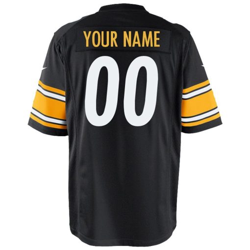 Pittsburgh Steelers Nike Youth Custom Game Jersey – Black - Image 3