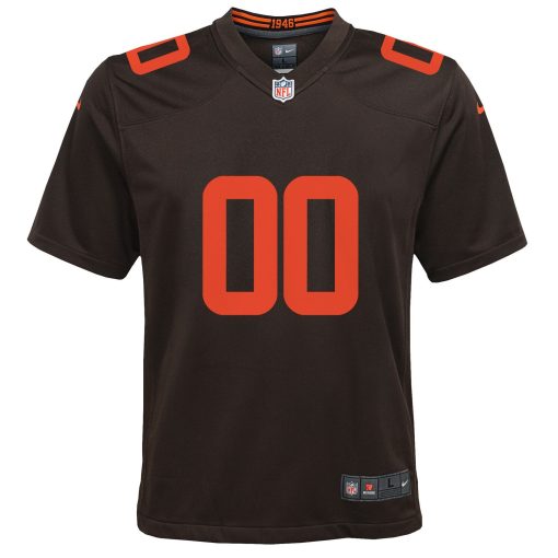 Cleveland Browns Nike Youth Alternate Custom Game Jersey – Brown - Image 2