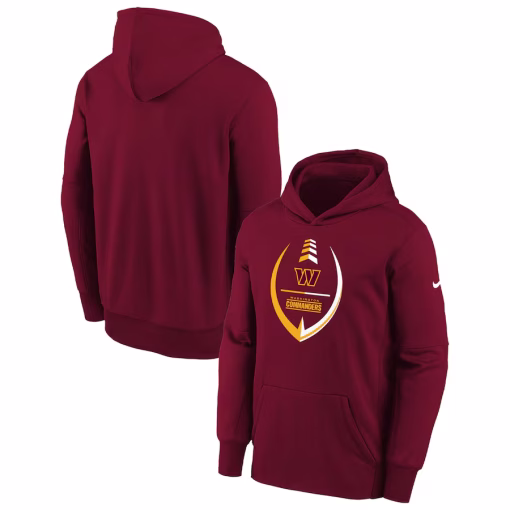 Washington Commanders Nike Youth Icon Performance Pullover Hoodie – Burgundy