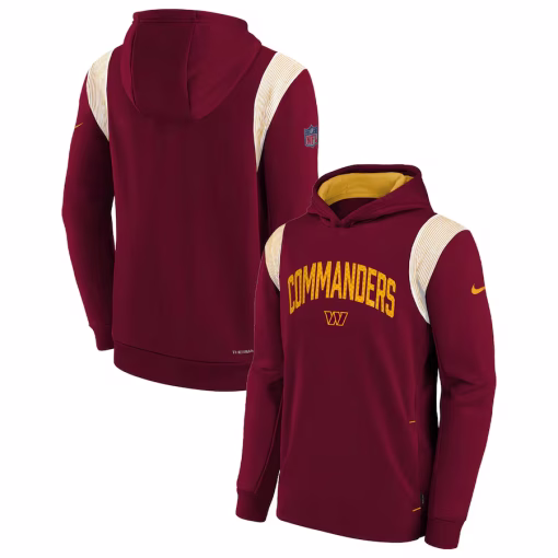 Washington Commanders Nike Youth Sideline Fleece Performance Pullover Hoodie – Burgundy