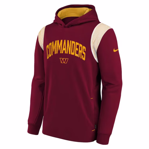 Washington Commanders Nike Youth Sideline Fleece Performance Pullover Hoodie – Burgundy - Image 2