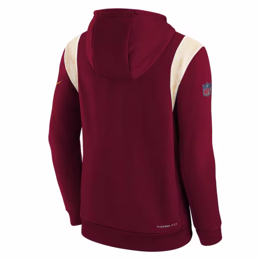 Washington Commanders Nike Youth Sideline Fleece Performance Pullover Hoodie – Burgundy - Image 3