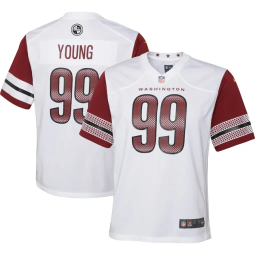 Chase Young Washington Commanders Nike Youth Game Jersey – White