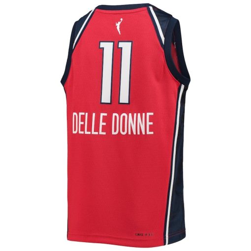 Elena Delle Donne Washington Mystics Nike Youth 2021 Explorer Edition Victory Player Jersey – Red - Image 3