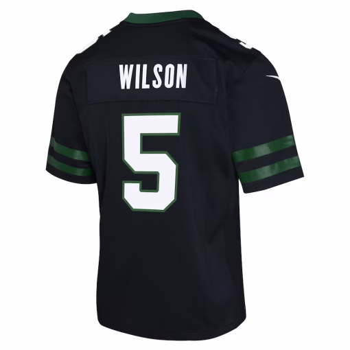 Garrett Wilson New York Jets Nike Youth Alternate Game Jersey – Legacy Black - Image 2