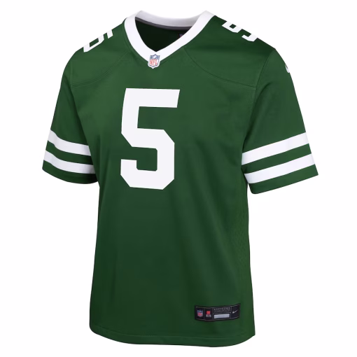 Garrett Wilson New York Jets Nike Youth Game Jersey – Legacy Green - Image 3