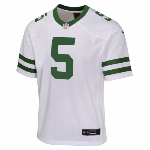 Garrett Wilson New York Jets Nike Youth Game Jersey – Legacy White - Image 3