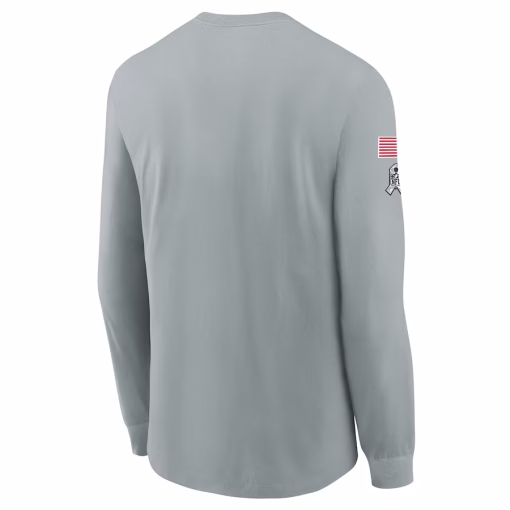Youth Kansas City Chiefs Nike Gray 2024 Salute To Service Long Sleeve T-Shirt - Image 3