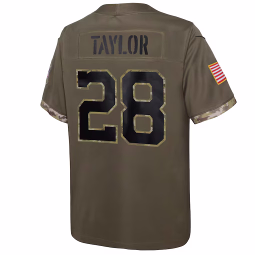 Jonathan Taylor Indianapolis Colts Nike Youth Salute To Service Player Limited Jersey – Olive - Image 2