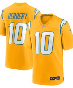 Justin Herbert Los Angeles Chargers Nike Youth Alternate Charger Power Game Player Jersey – Gold