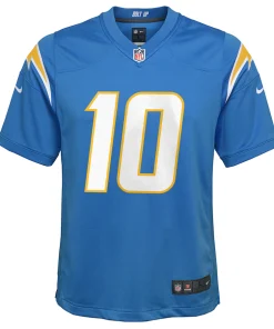 Alternative view of Justin Herbert Los Angeles Chargers Nike Youth Game Jersey – Powder Blue