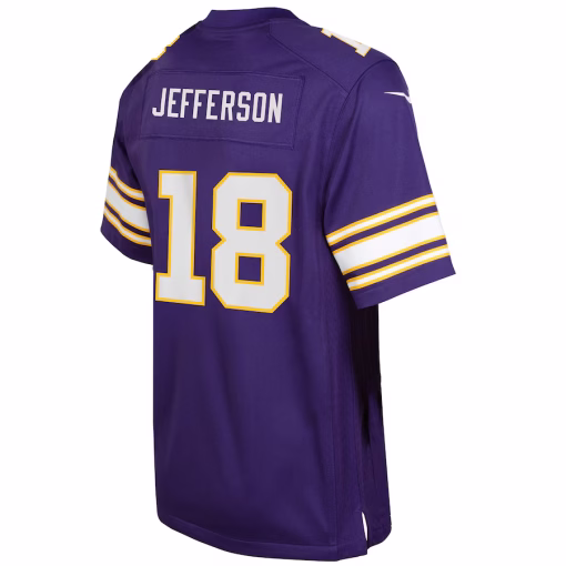 Justin Jefferson Minnesota Vikings Nike Youth Game Jersey – Purple - Image 3