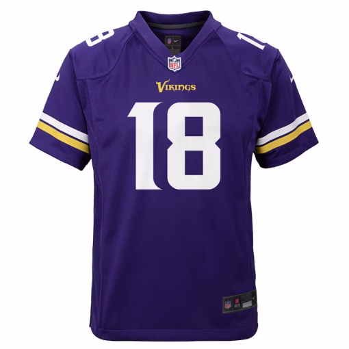 Justin Jefferson Minnesota Vikings Nike Youth Game Jersey – Purple - Image 2