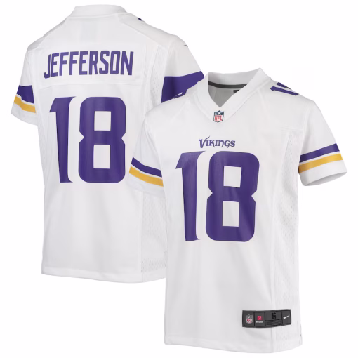 Justin Jefferson Minnesota Vikings Nike Youth Game Jersey – White