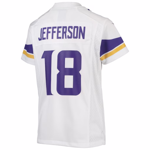 Justin Jefferson Minnesota Vikings Nike Youth Game Jersey – White - Image 3