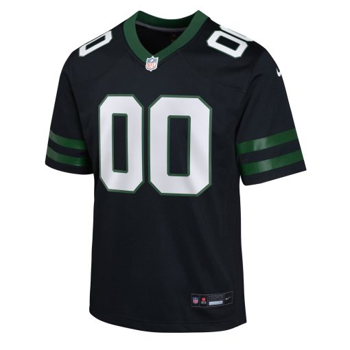 New York Jets Nike Youth Alternate Custom Game Jersey – Legacy Black - Image 2