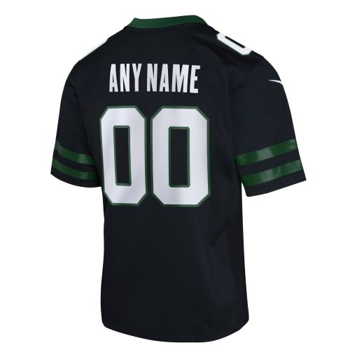 New York Jets Nike Youth Alternate Custom Game Jersey – Legacy Black - Image 3