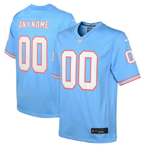 Tennessee Titans Nike Youth Oilers Throwback Custom Game Jersey – Light Blue