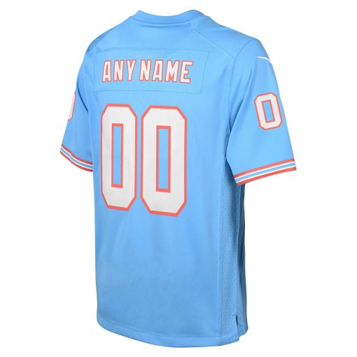 Tennessee Titans Nike Youth Oilers Throwback Custom Game Jersey – Light Blue - Image 3