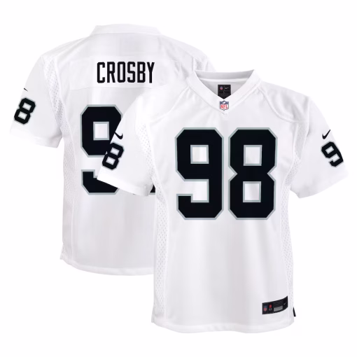 Maxx Crosby Las Vegas Raiders Nike Youth Player Game Jersey – White
