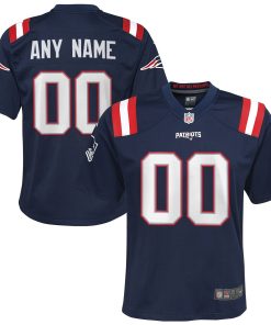 New England Patriots Nike Youth Custom Game Jersey – Navy