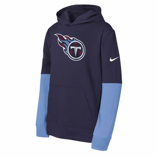 Tennessee Titans Nike Youth Club Pullover Hoodie – Navy - Image 3