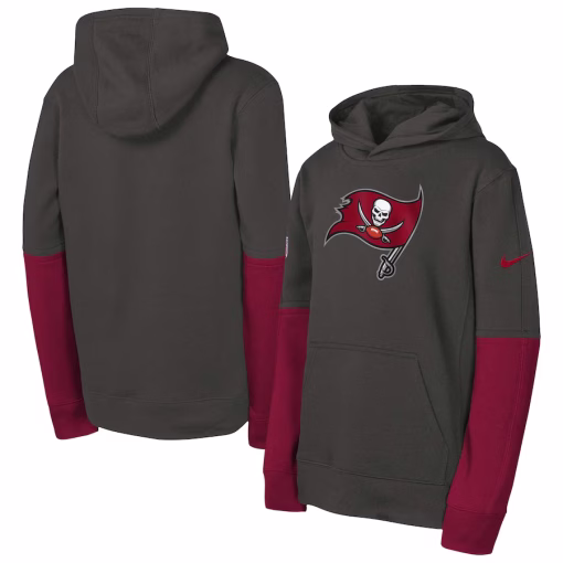 Tampa Bay Buccaneers Nike Youth Club Pullover Hoodie – Pewter