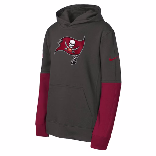 Tampa Bay Buccaneers Nike Youth Club Pullover Hoodie – Pewter - Image 3
