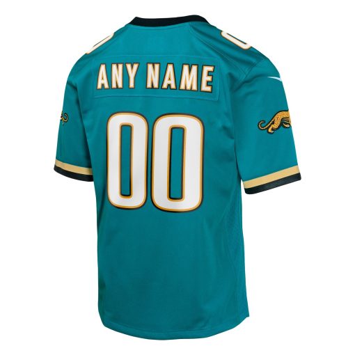 Jacksonville Jaguars Nike Youth Prowler Throwback Custom Game Jersey – Teal - Image 3